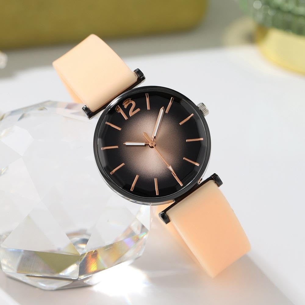 Unisex Minimalist Quartz Watch with Large Face and Ultra-Thin Silicone Band